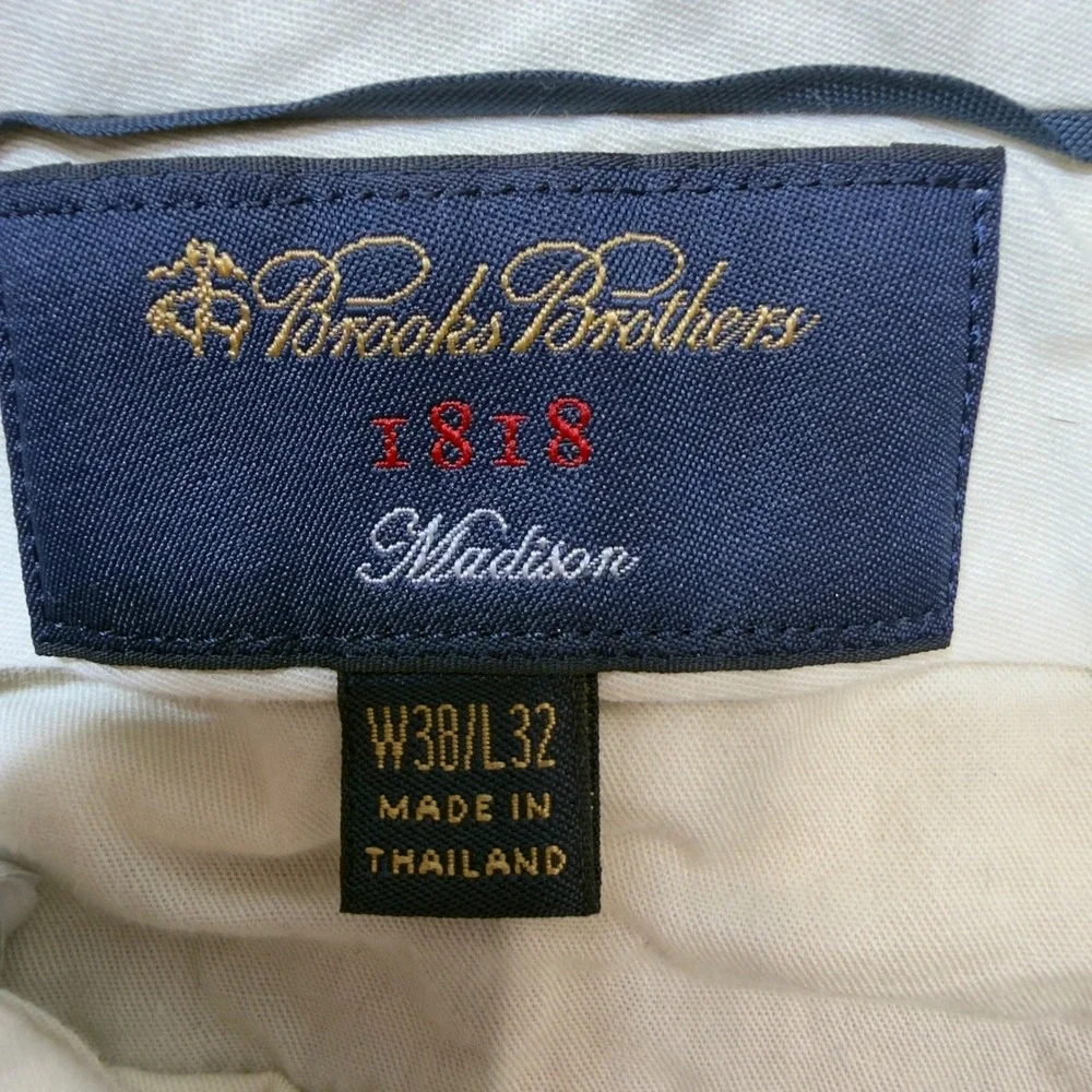 Brooks Brothers Dress Pants Men 38x32 Gray Good 1818 Madison Pleated Wool Cuffed